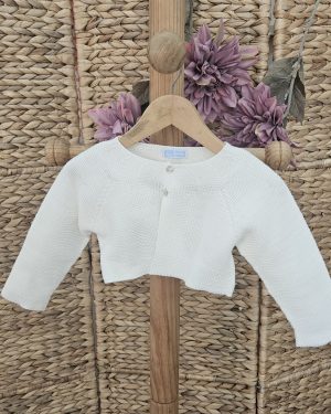 Chaqueta punto tipo bolero punto blanco. Mac Ilusión