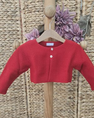 Chaqueta punto tipo bolero color rojo. Mac Ilusión bebes