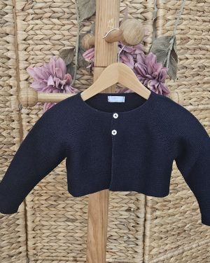 Rebeca bolero punto azul marino para niño niña Mac Ilusión