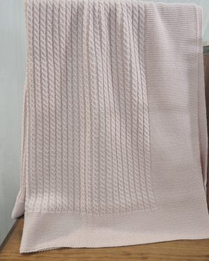 Toquilla punto ochos rosa.