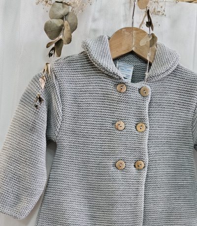 A Abrigo punto doble unisex R450095 Gris - Imagen 2