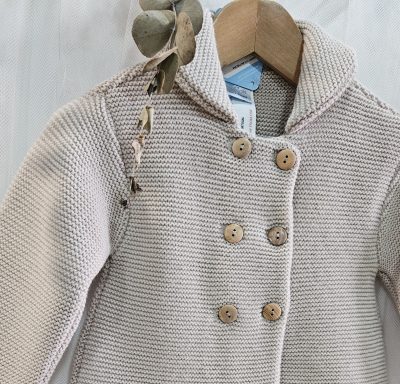 A Abrigo punto doble unisex R450095 Piedra - Imagen 2