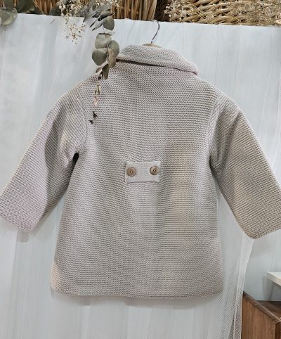 A Abrigo punto doble unisex R450095 Piedra - Imagen 3