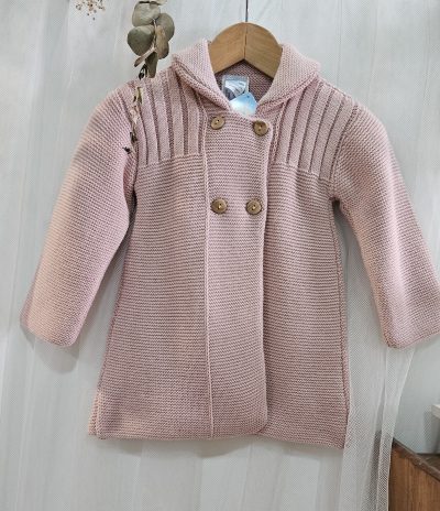 Abrigo punto doble color rosado marca Sardón