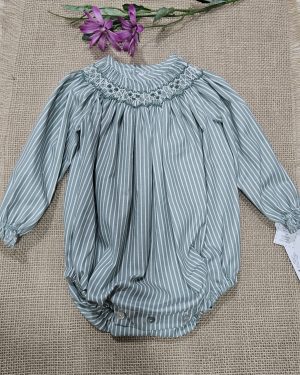 Pelele ranita para bebé bordado punto smock artesanal- Tartaleta