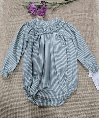 Pelele ranita para bebé bordado punto smock artesanal- Tartaleta