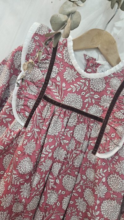 A Vestido para niña burdeos / gris R190969 - Imagen 2