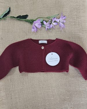 Chaqueta punto tipo bolero burdeos. Artinsa