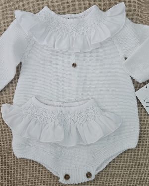 Cuello punto smock blanco. Artinsa