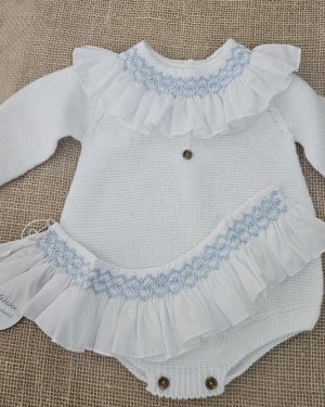 Cuello punto smock para bebés. Artinsa