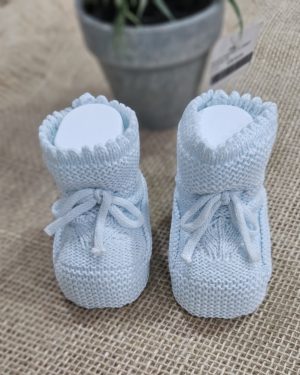 Patucos para bebés 100% algodon peinado celeste