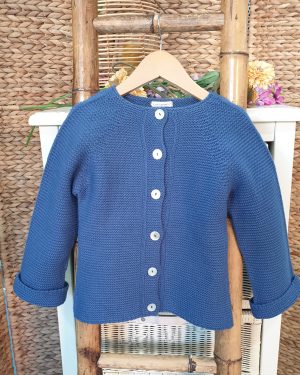 Chaqueta punto bobo color azafata para niñas