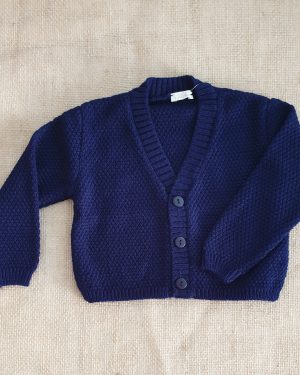 Chaqueta punto para niño azul marino.
