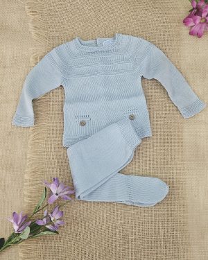 A Conjunto bebé punto verano polaina R091376 Brisa