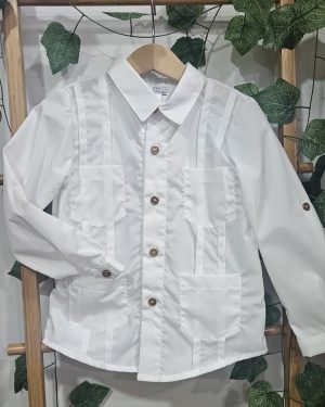 A Camisa Guayabera niño Popys R130518 Blanca