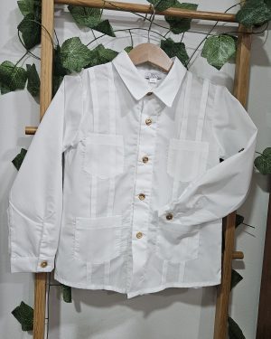A Camisa Guayabera niño Popys R130518 Blanca