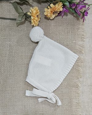 Gorro duende pompón punto P130492 Natural