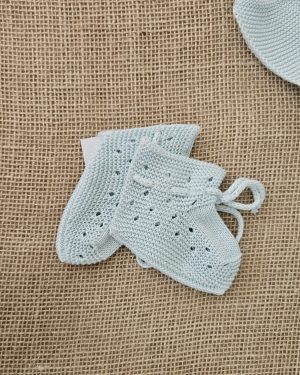 A Patucos bebés verano cordón R020038 verde agua