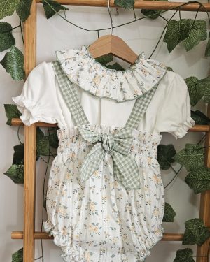 A Conjunto ranita mas blusa algodón flores vichy R310217