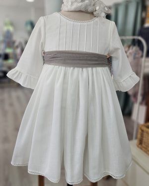 A Vestido niña ceremonia Martina blanco oliva R181059
