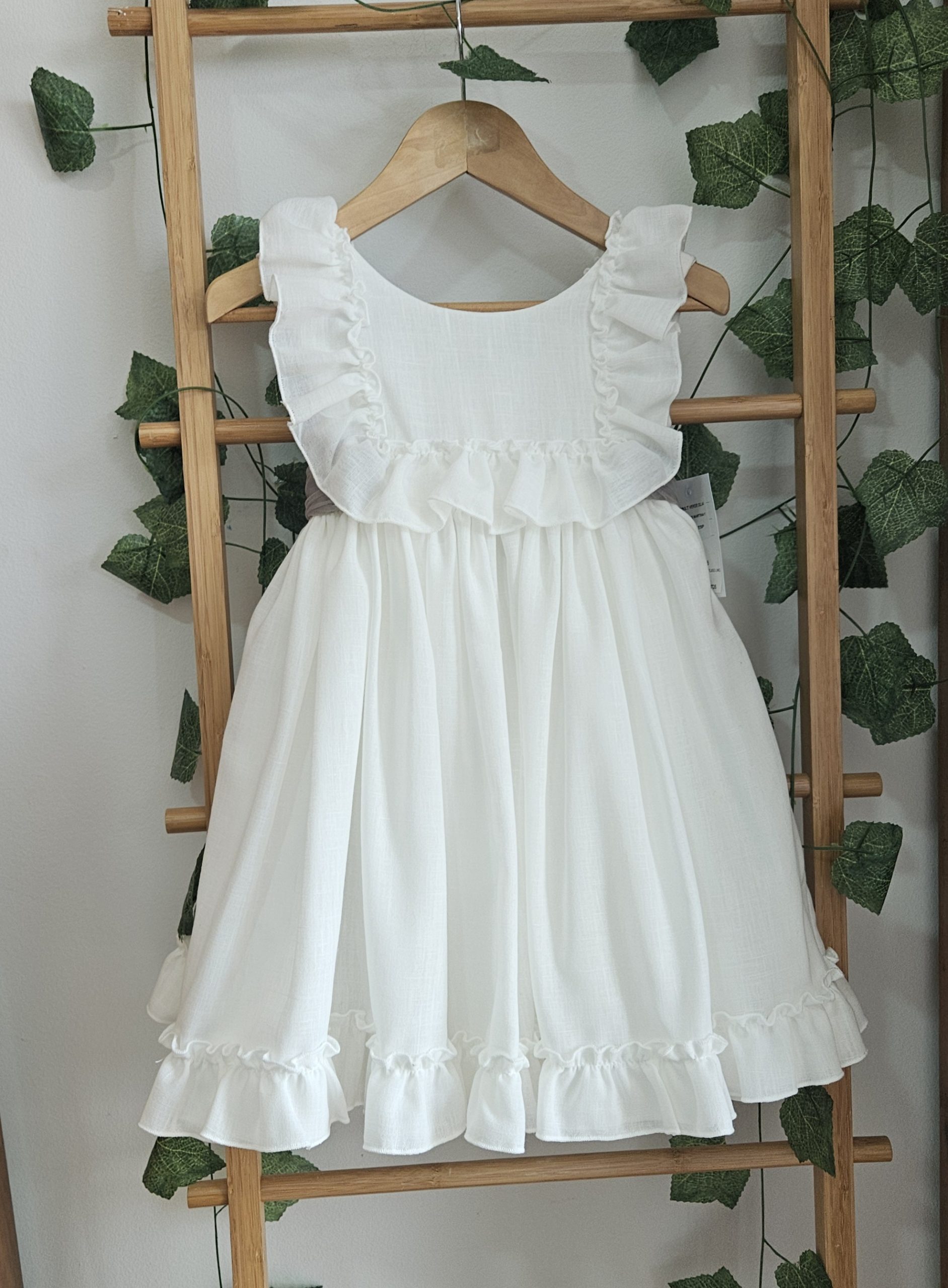 A Vestido niña ceremonia Martina blanco oliva R181058