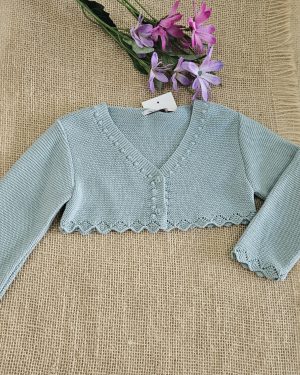 A Chaqueta punto bolero R120882 verde empolvado