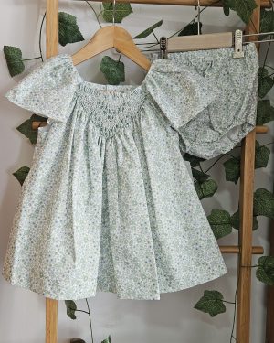 A Jesusito niña bordado Verde agua R301142