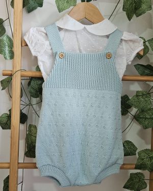 Conjunto bebé ranita punto mas blusa plumeti. Sardón