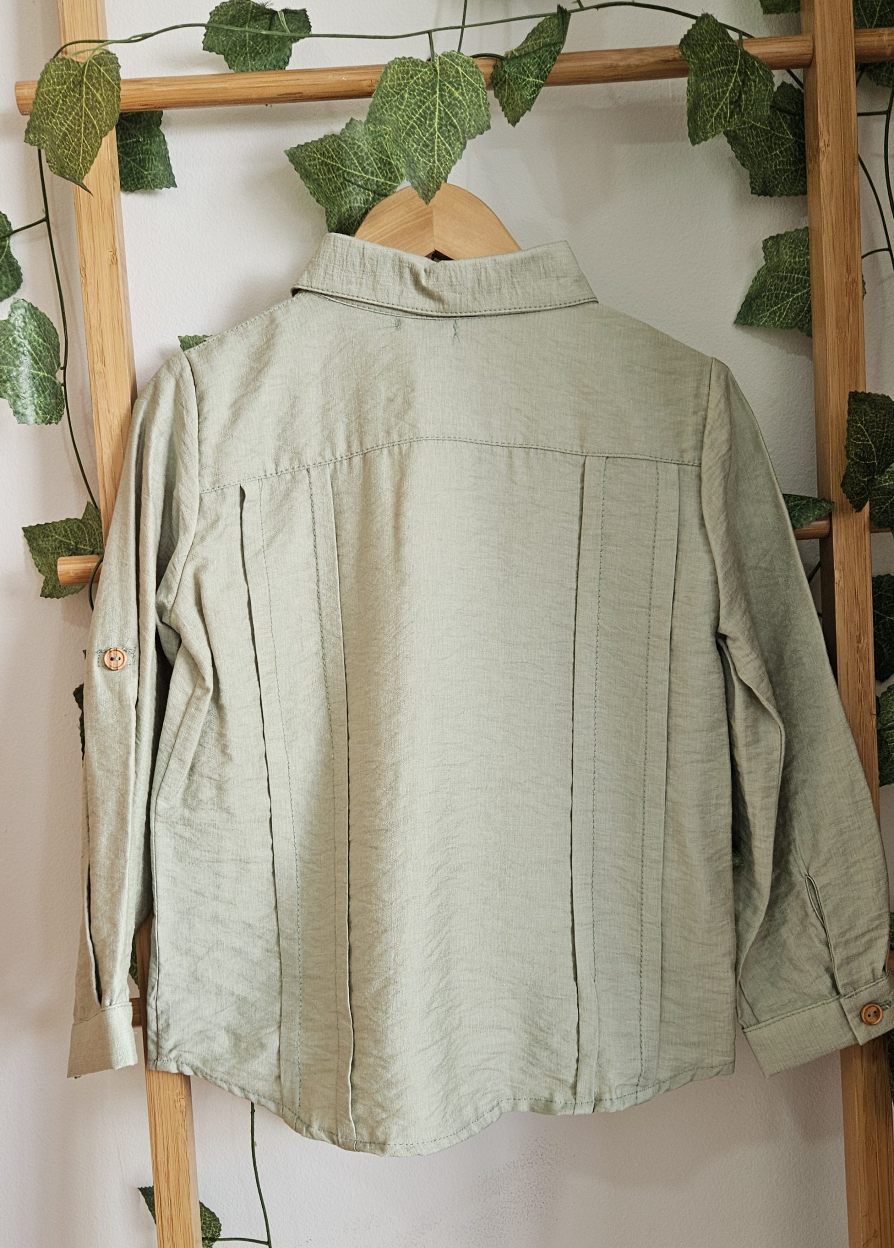 A Camisa Guayabera niño Popys R130521 verde - Imagen 2