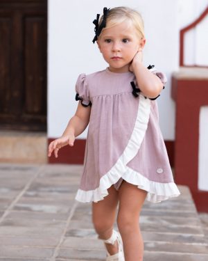Vestido para niña con braguitas a juego colección nude negra José Varón