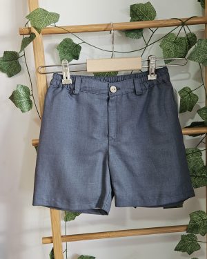 A Pantalón corto niño lino carbón R400250
