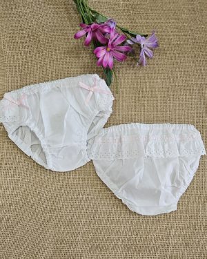 A Cubrepañal organdí blanco rosa P070235