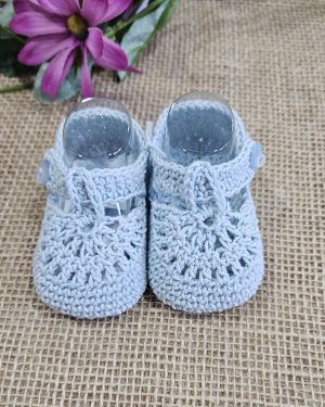 A Patucos Pepito bebés crochet P020366 Celeste