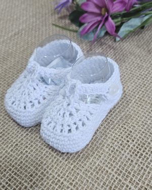 A Patucos Pepito bebés crochet P020366 Blanco