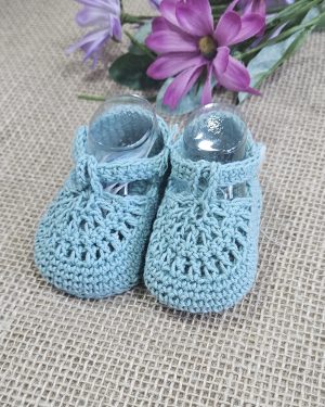 A Patucos Pepito bebés crochet P020366 Verde empolvado