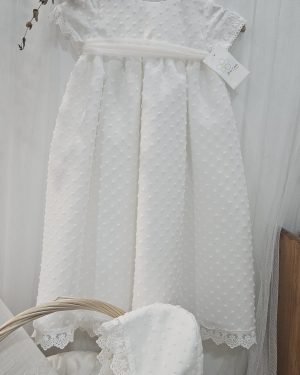 Batón para bautizo largo con capota para bebe mikamama