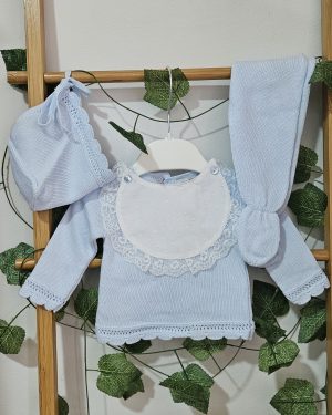 A Conjunto polaina bebé punto verano Cuello plumeti R091384 Nube