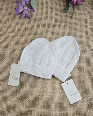 A Gorrito bebés punto verano P130514 Blanco