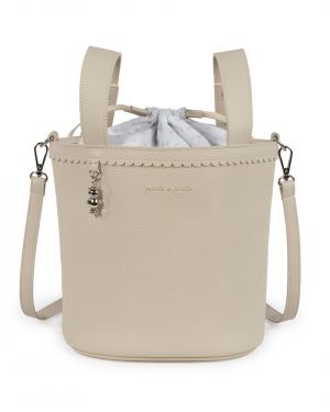 Bolsa bucket icon pasito a pasito beig
