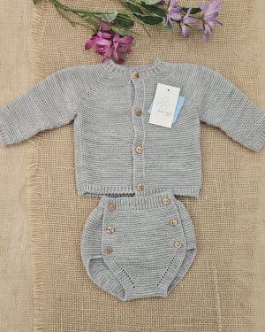 A Conjunto punto bebé 2 piezas R091389 Gris