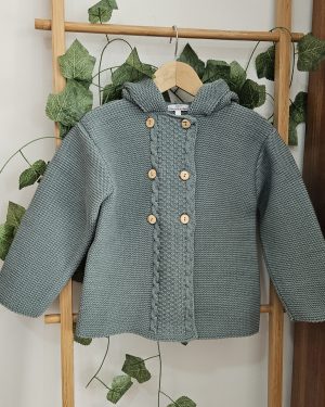 Chaqueta punto capucha borlón R360893 Verde