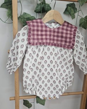 A Pelele bebé unisex cuello vichy R200968