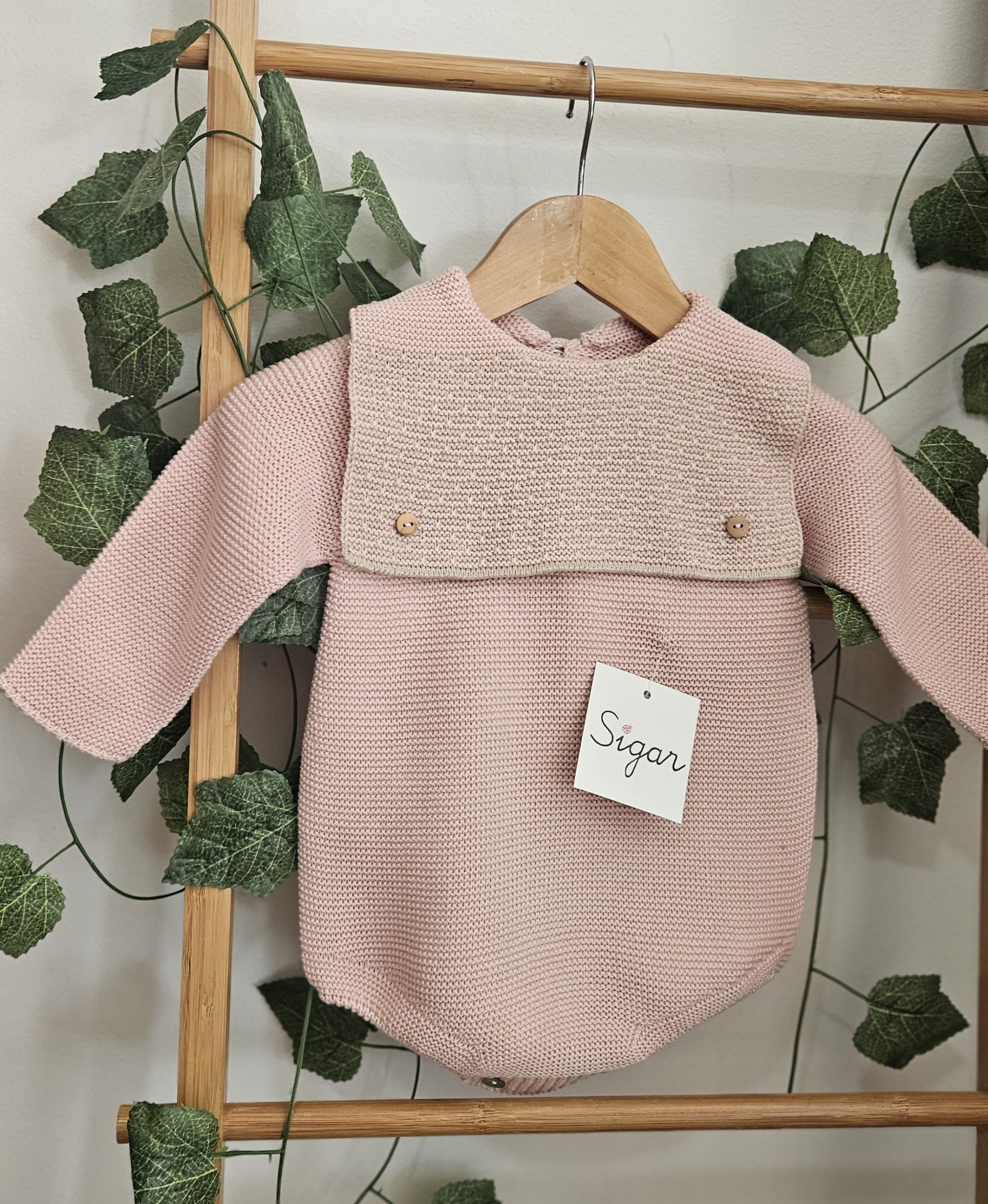 A Pelele punto bobo Baberón Sigar R200972 Rosa / beig