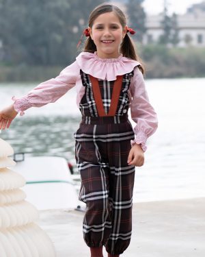 A Conjunto niña peto largo cuadros José Varón R250209