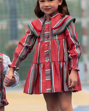Vestido para niña marca José Varón rayas Invierno 2026