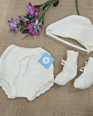 A Conjunto punto bebé 3 piezas R091396 Crudo