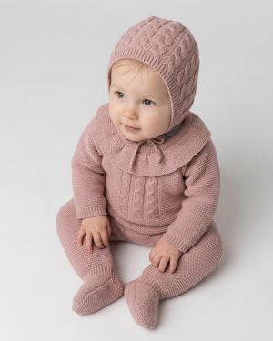 A Pelele enterizo más capota punto R200978 Rosa