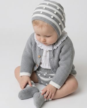 A Conjunto punto bebé 4 piezas R091390 Gris