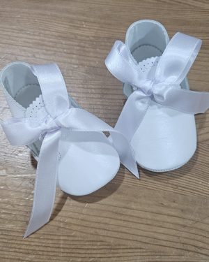 Zapatito bebé sin suela lazo P020333A Blanco