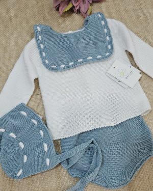 A Conjunto 3 piezas punto bobo bicolor Sigar R091411 Menta